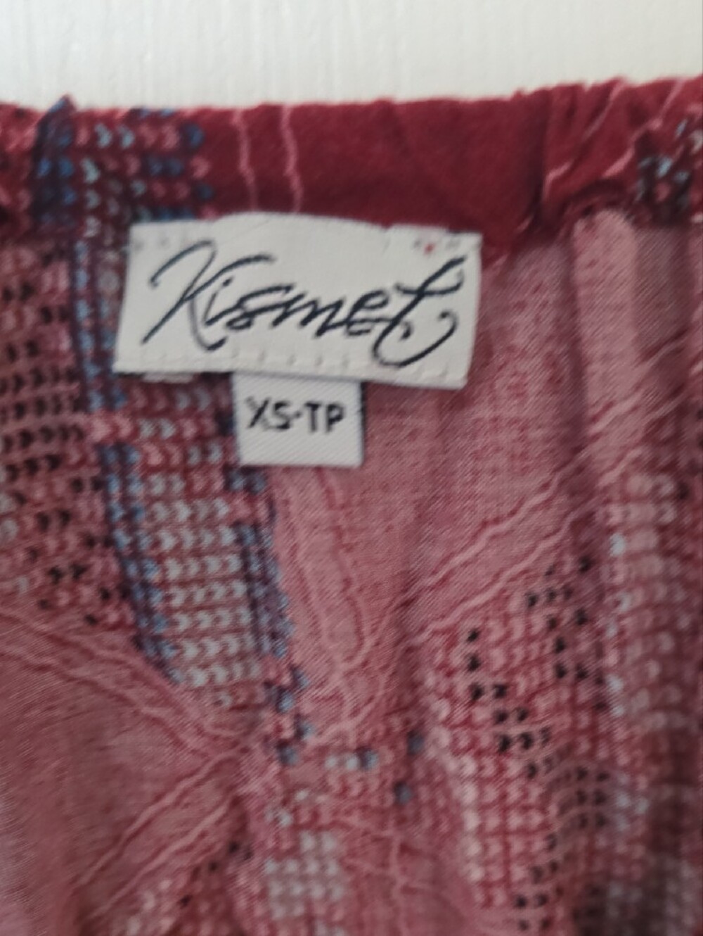 Kismet Wine Red and Navy Geometric Maxi Dress - Picture 2 of 4
